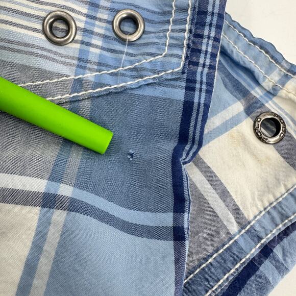 Polo Ralph Lauren Shorts Mens 36 (36x9 ACTUAL) Blue Plaid Board Short Vintage - Picture 6 of 11